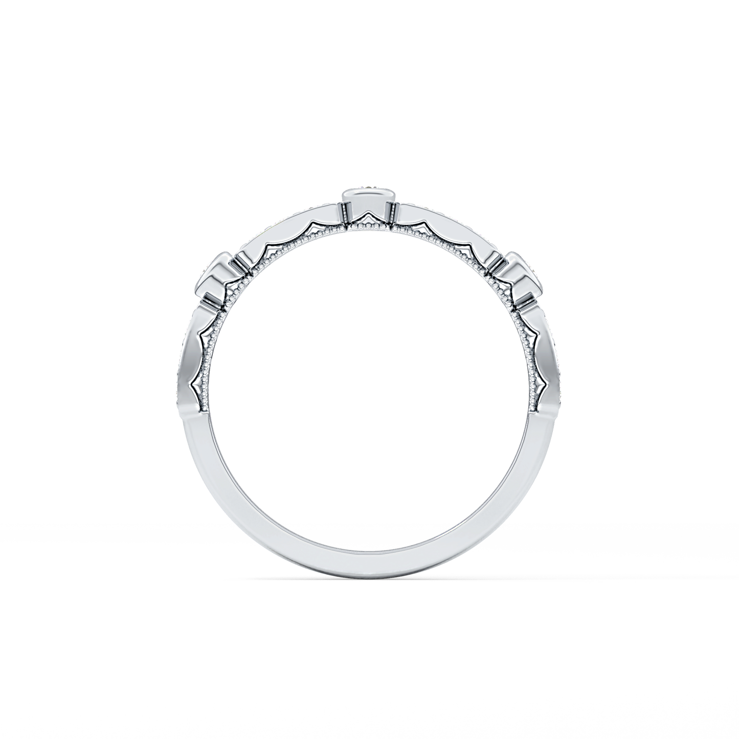 Half Eternity Wedding Band with 0.2 TCW Round Cut Moissanite – Yellow, White, or Rose Gold