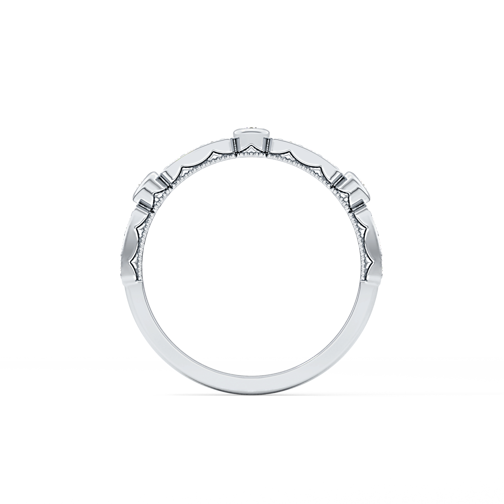 Half Eternity Wedding Band with 0.2 TCW Round Cut Moissanite – Yellow, White, or Rose Gold