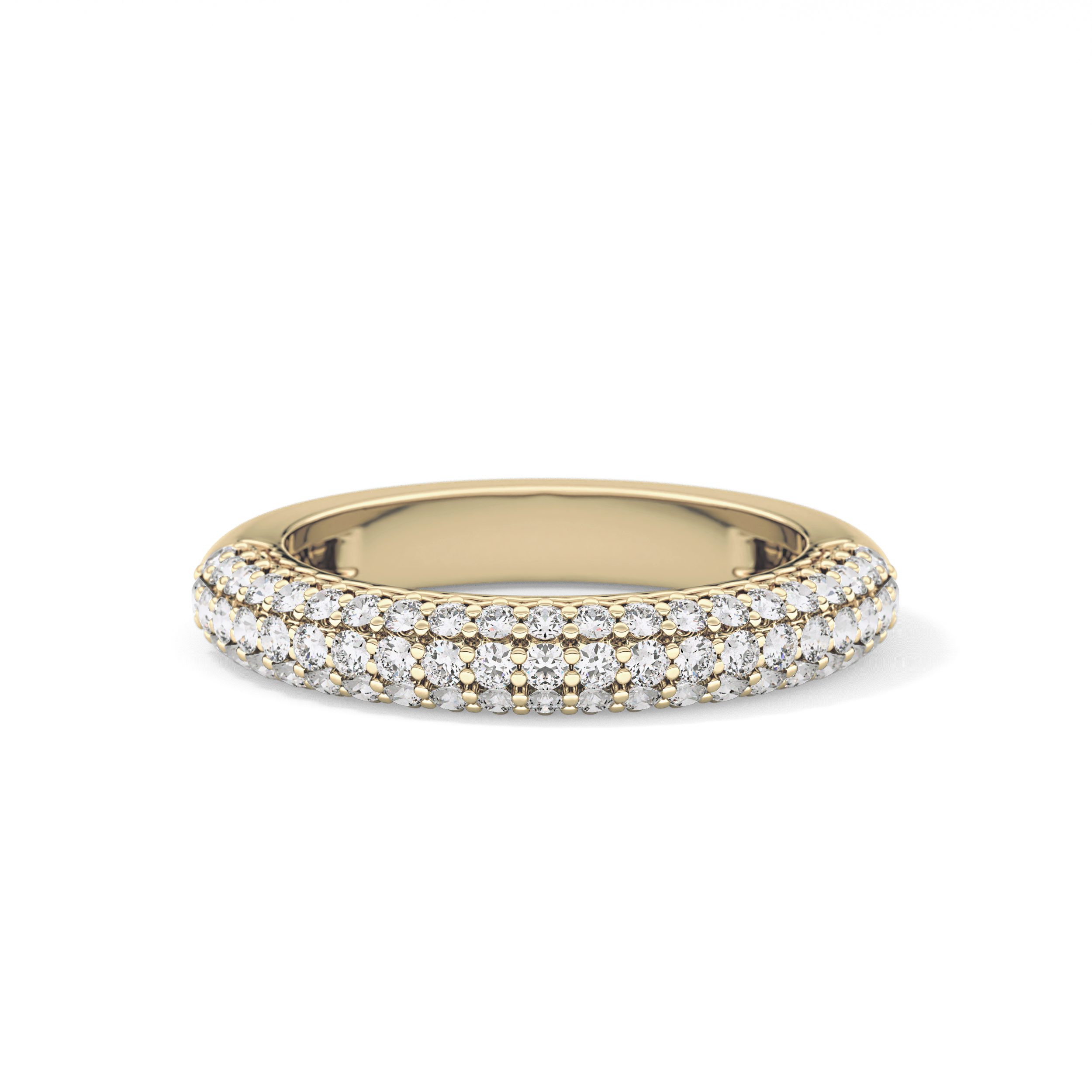 Half Eternity Wedding Band with 0.68 TCW Round Cut Moissanite – Yellow, White, or Rose Gold