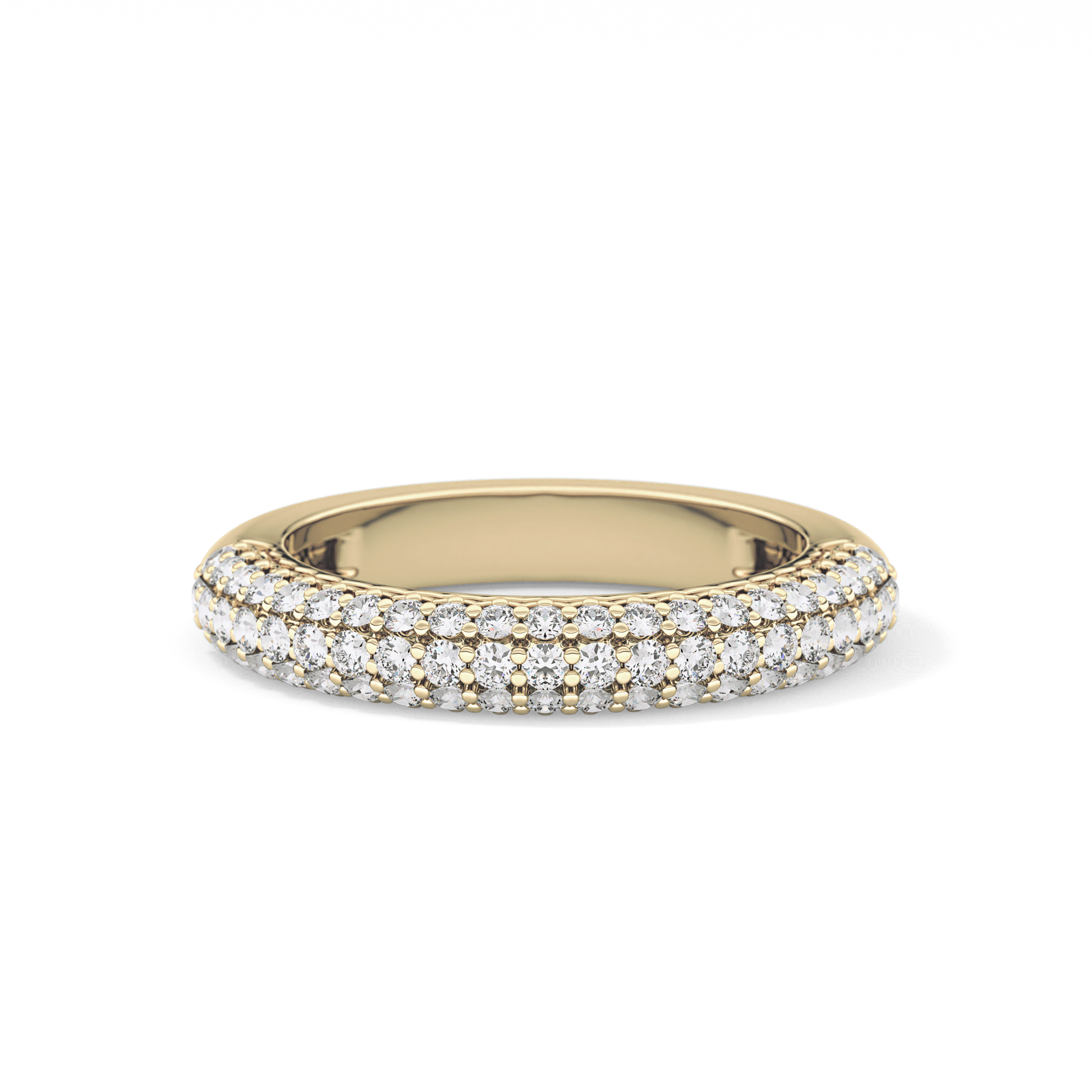 Half Eternity Wedding Band with 0.68 TCW Round Cut Moissanite – Yellow, White, or Rose Gold