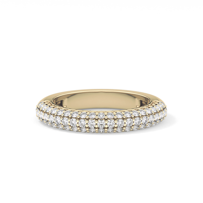 Half Eternity Wedding Band with 0.68 TCW Round Cut Moissanite – Yellow, White, or Rose Gold