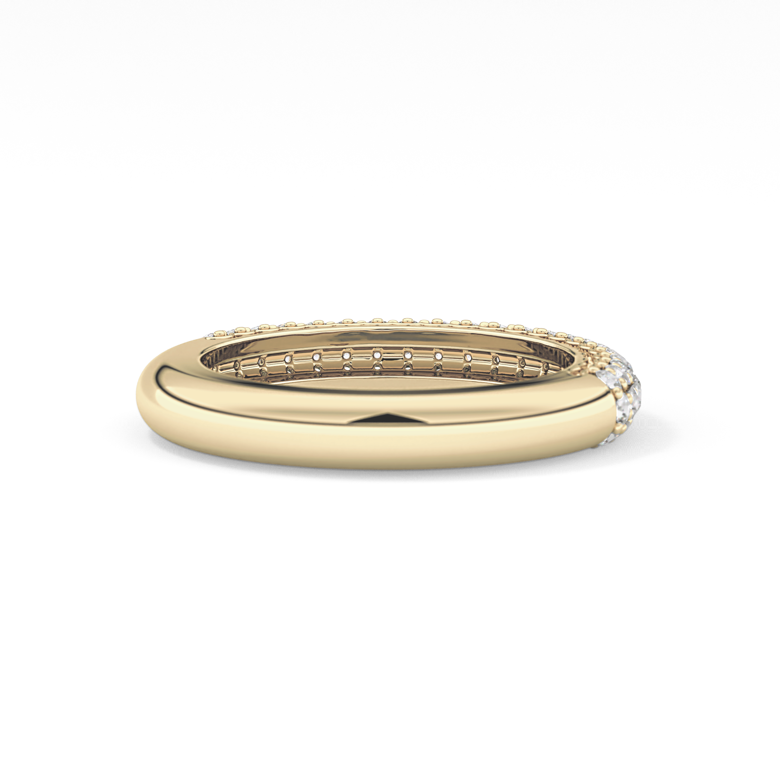 Half Eternity Wedding Band with 0.68 TCW Round Cut Moissanite – Yellow, White, or Rose Gold