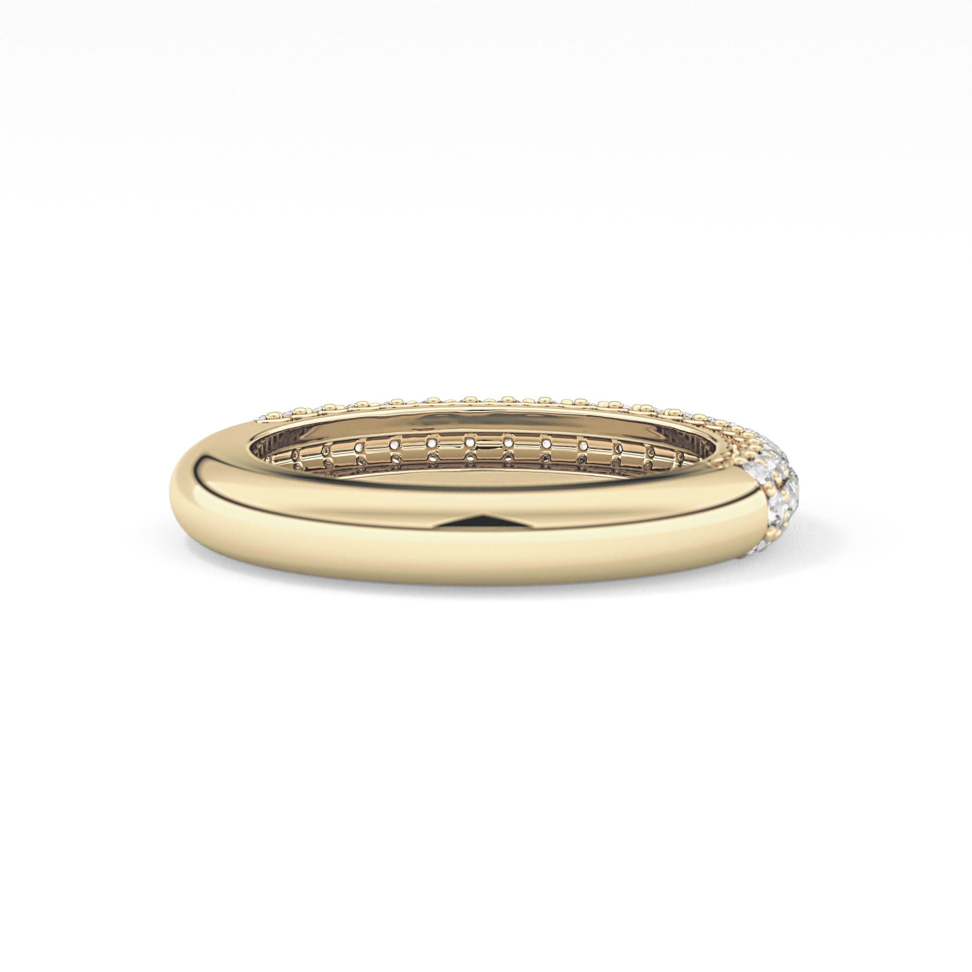 Half Eternity Wedding Band with 0.68 TCW Round Cut Moissanite – Yellow, White, or Rose Gold