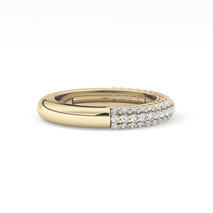 Half Eternity Wedding Band with 0.68 TCW Round Cut Moissanite – Yellow, White, or Rose Gold