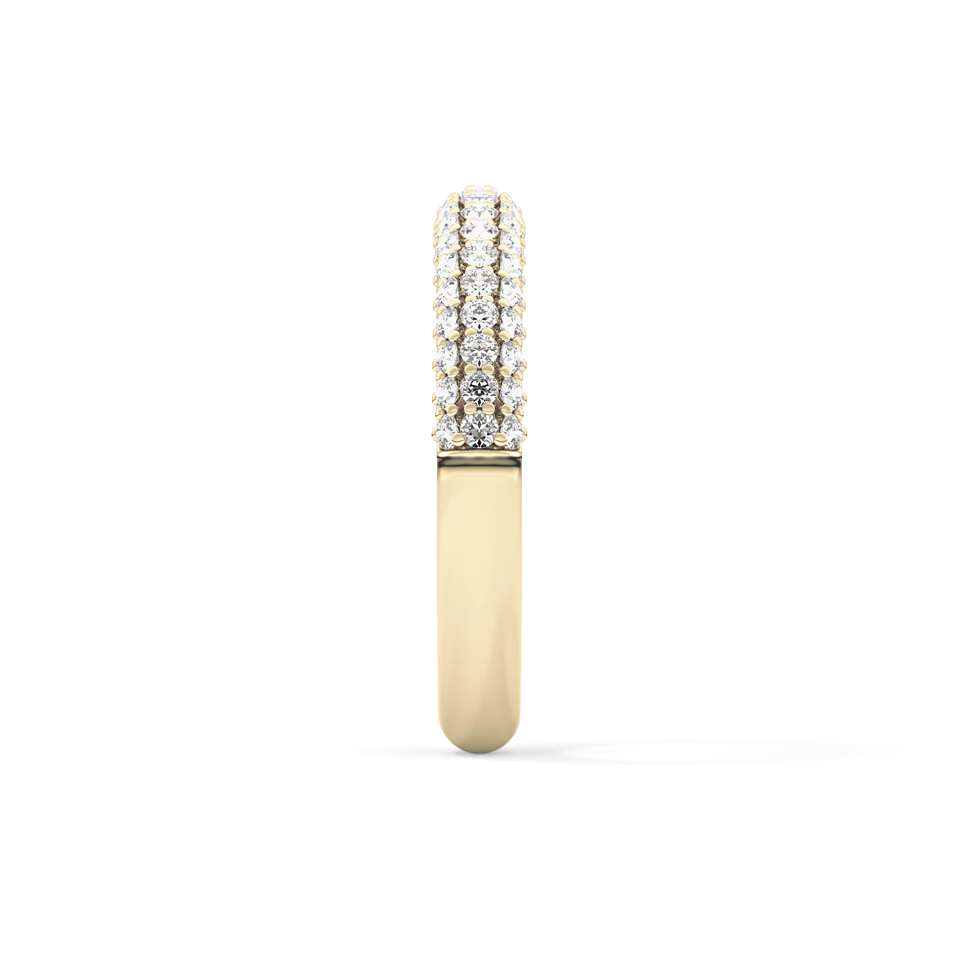 Half Eternity Wedding Band with 0.68 TCW Round Cut Moissanite – Yellow, White, or Rose Gold