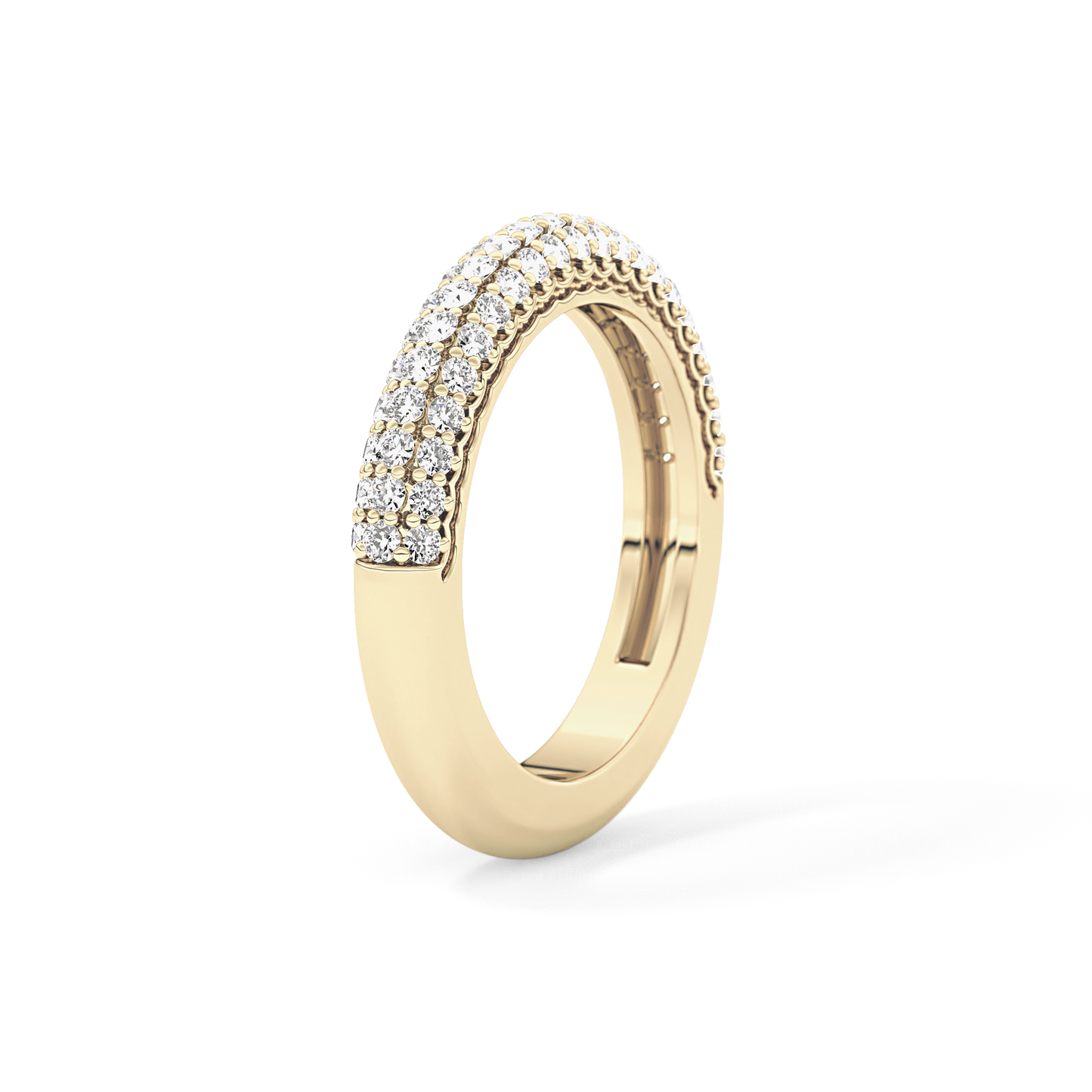 Half Eternity Wedding Band with 0.68 TCW Round Cut Moissanite – Yellow, White, or Rose Gold