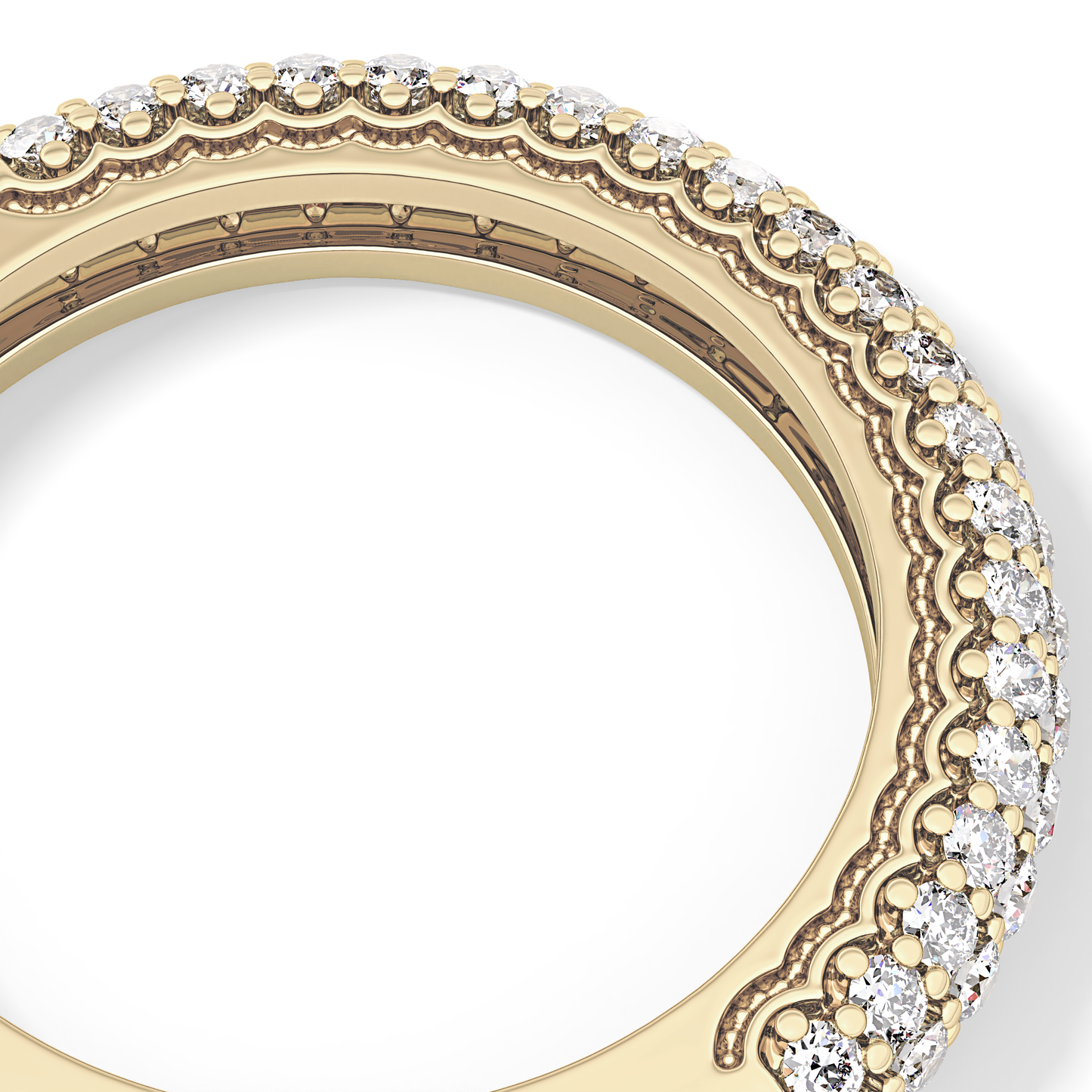 Half Eternity Wedding Band with 0.68 TCW Round Cut Moissanite – Yellow, White, or Rose Gold