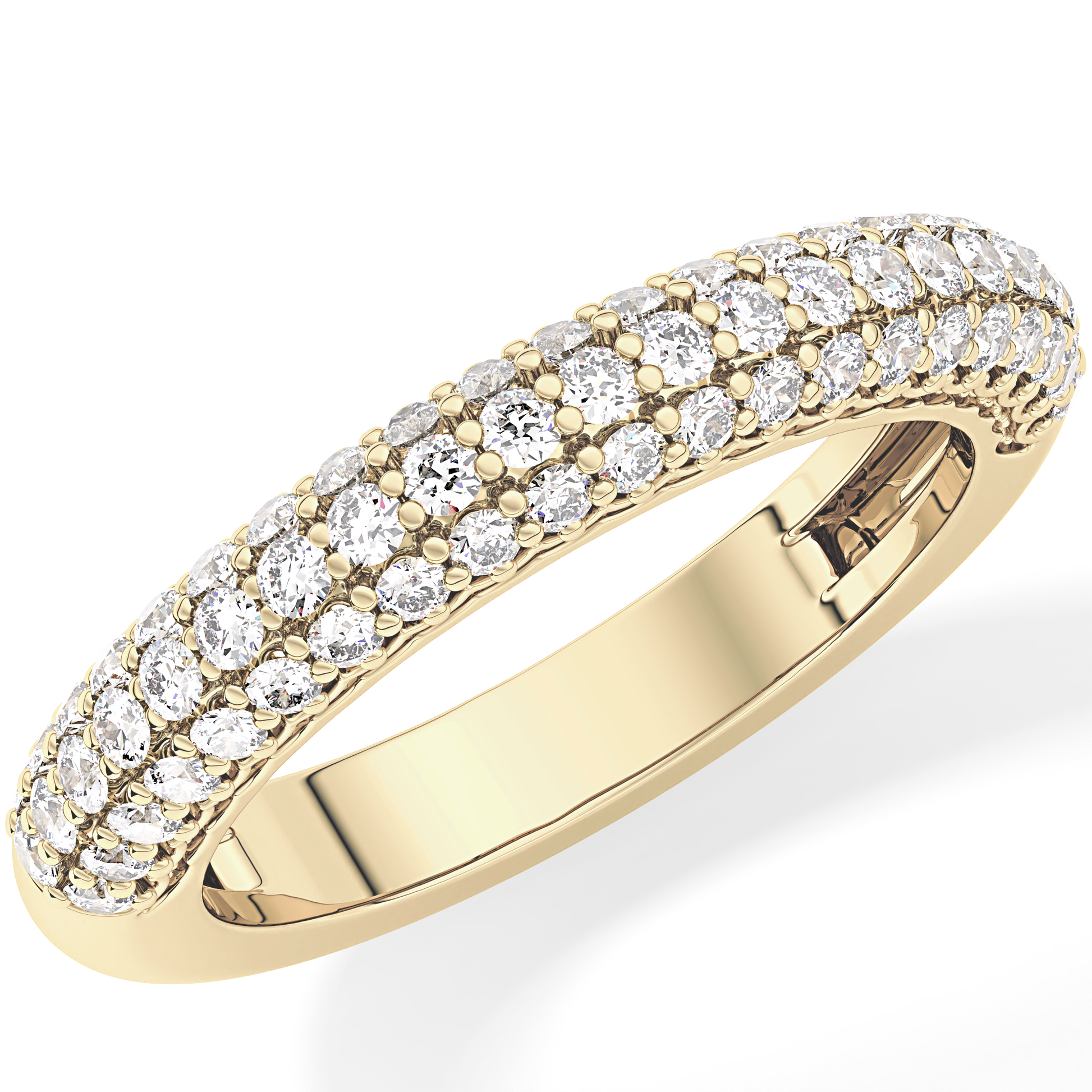 Half Eternity Wedding Band with 0.68 TCW Round Cut Moissanite – Yellow, White, or Rose Gold