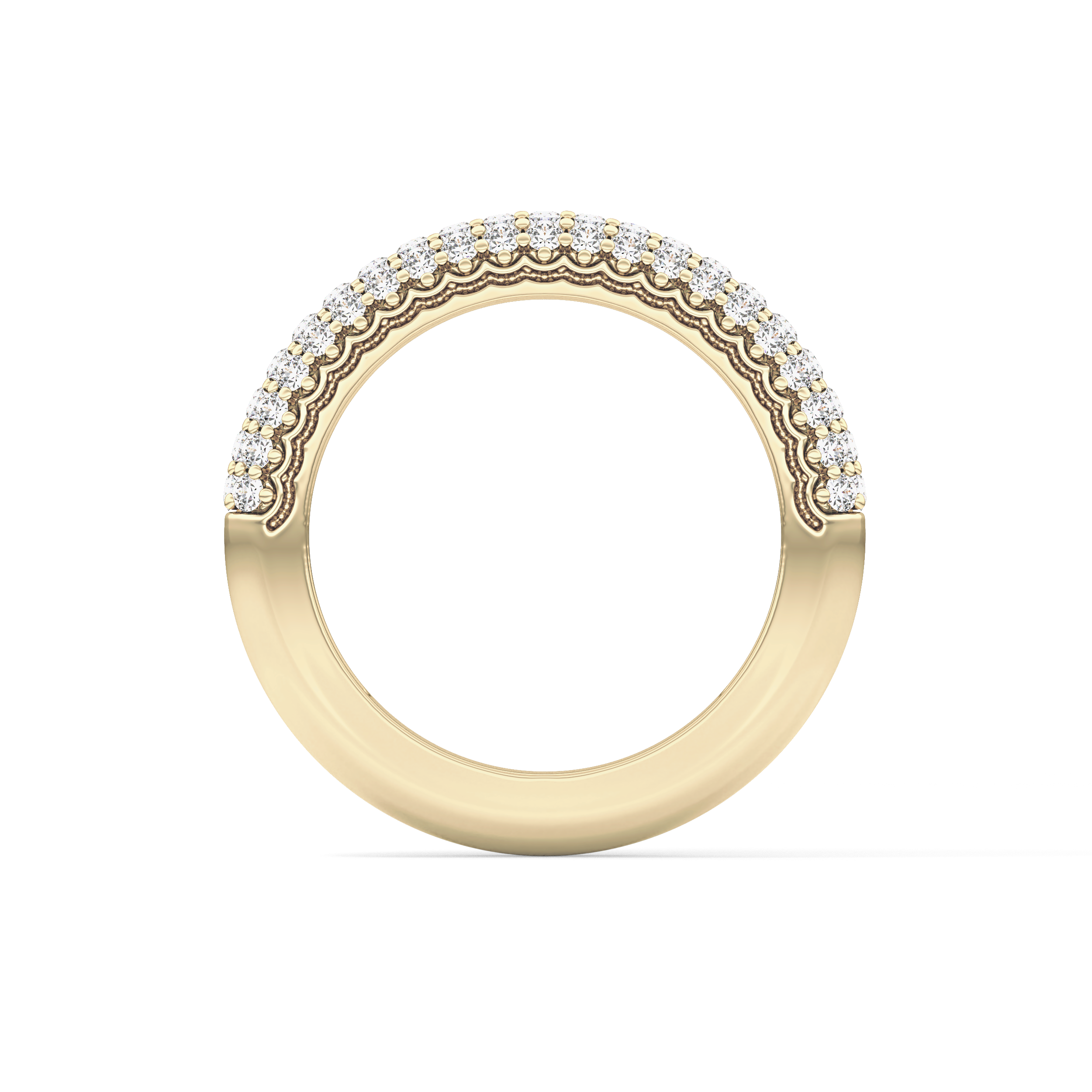 Half Eternity Wedding Band with 0.68 TCW Round Cut Moissanite – Yellow, White, or Rose Gold