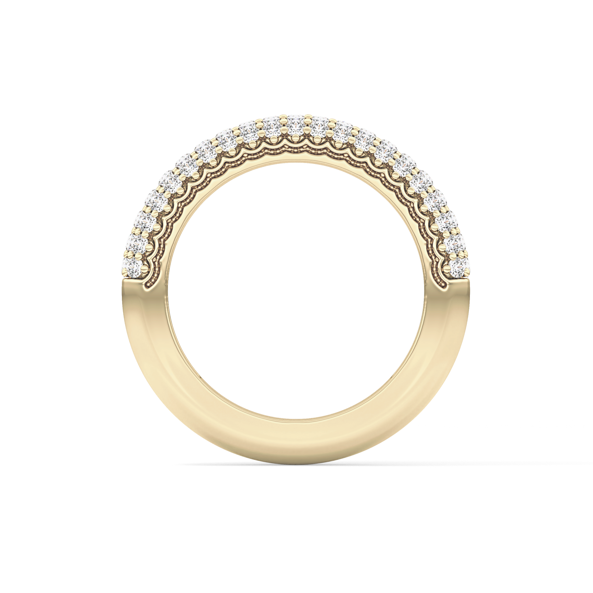 Half Eternity Wedding Band with 0.68 TCW Round Cut Moissanite – Yellow, White, or Rose Gold