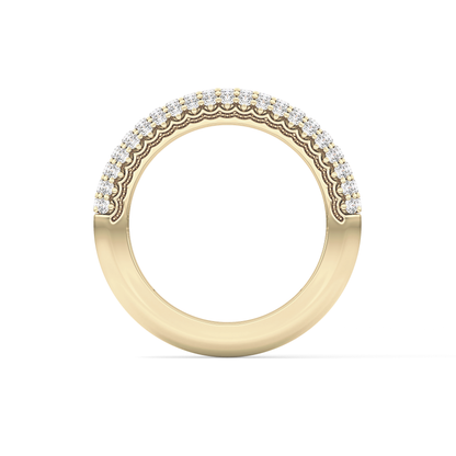 Half Eternity Wedding Band with 0.68 TCW Round Cut Moissanite – Yellow, White, or Rose Gold