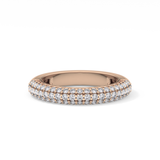 Half Eternity Wedding Band with 0.68 TCW Round Cut Moissanite – Yellow, White, or Rose Gold
