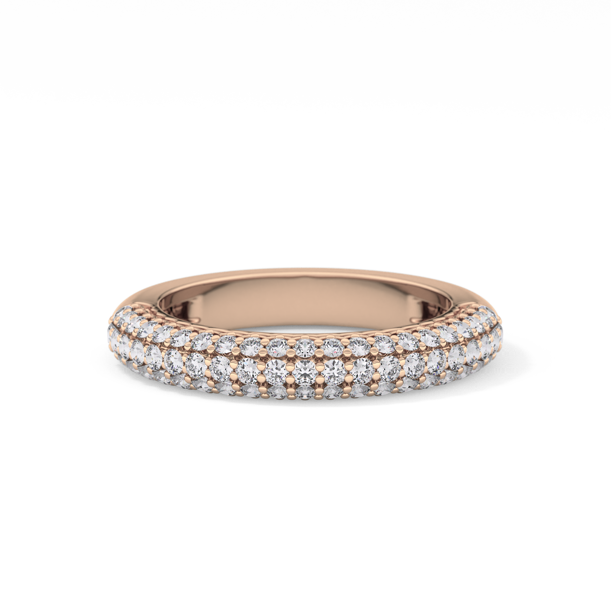 Half Eternity Wedding Band with 0.68 TCW Round Cut Moissanite – Yellow, White, or Rose Gold