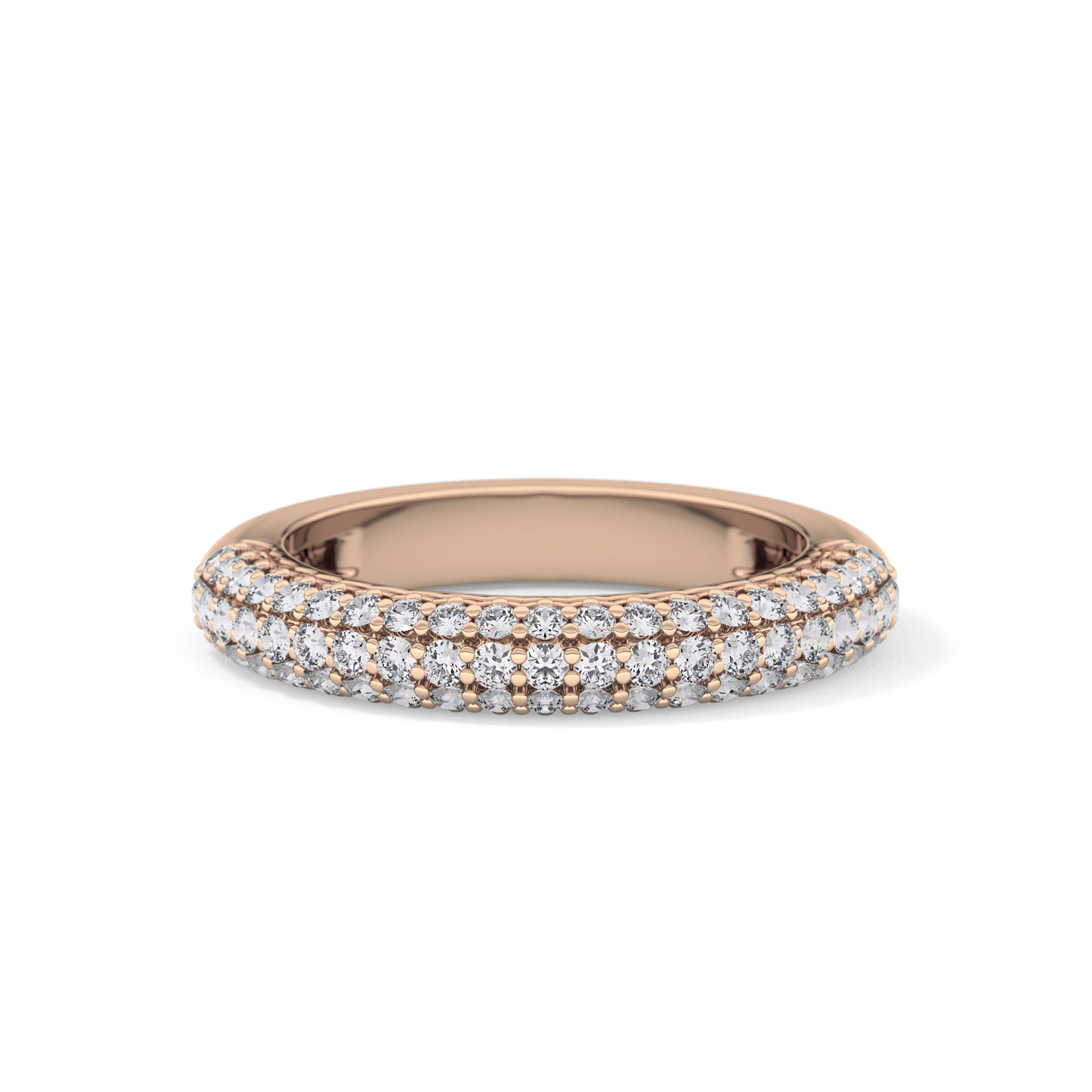 Half Eternity Wedding Band with 0.68 TCW Round Cut Moissanite – Yellow, White, or Rose Gold