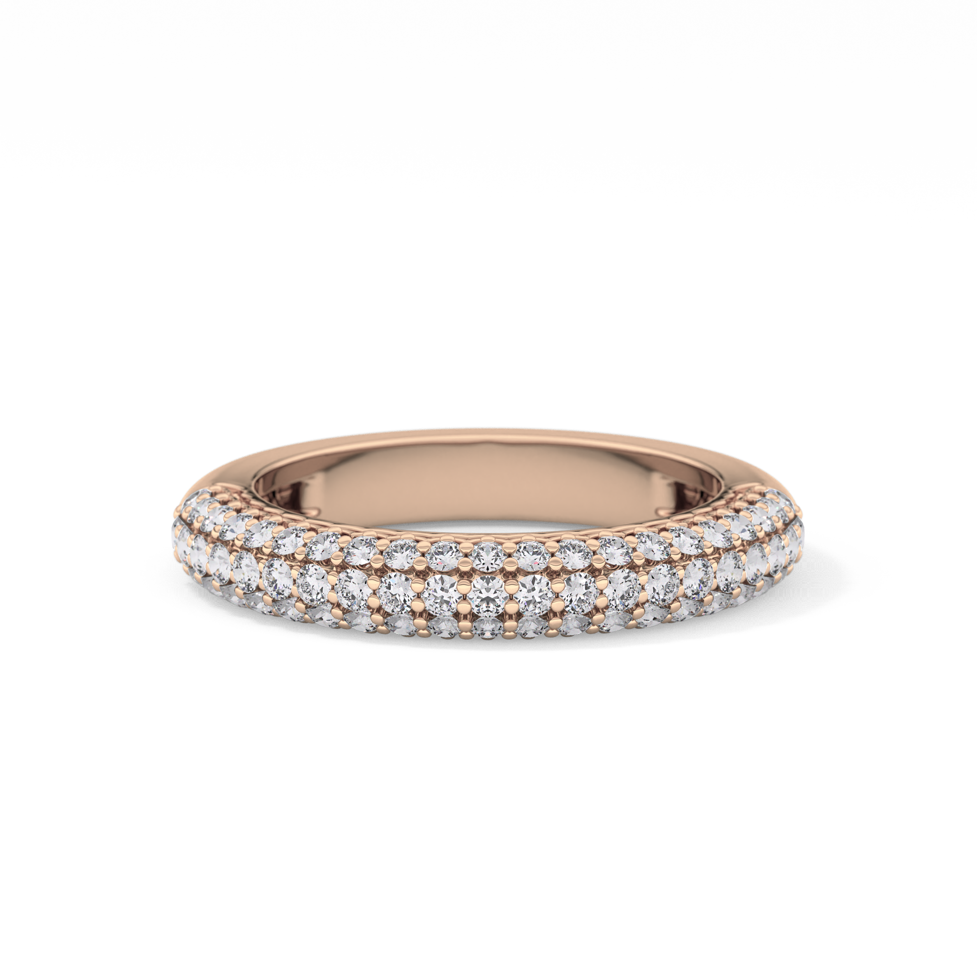Half Eternity Wedding Band with 0.68 TCW Round Cut Moissanite – Yellow, White, or Rose Gold