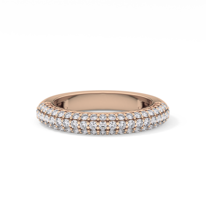 Half Eternity Wedding Band with 0.68 TCW Round Cut Moissanite – Yellow, White, or Rose Gold