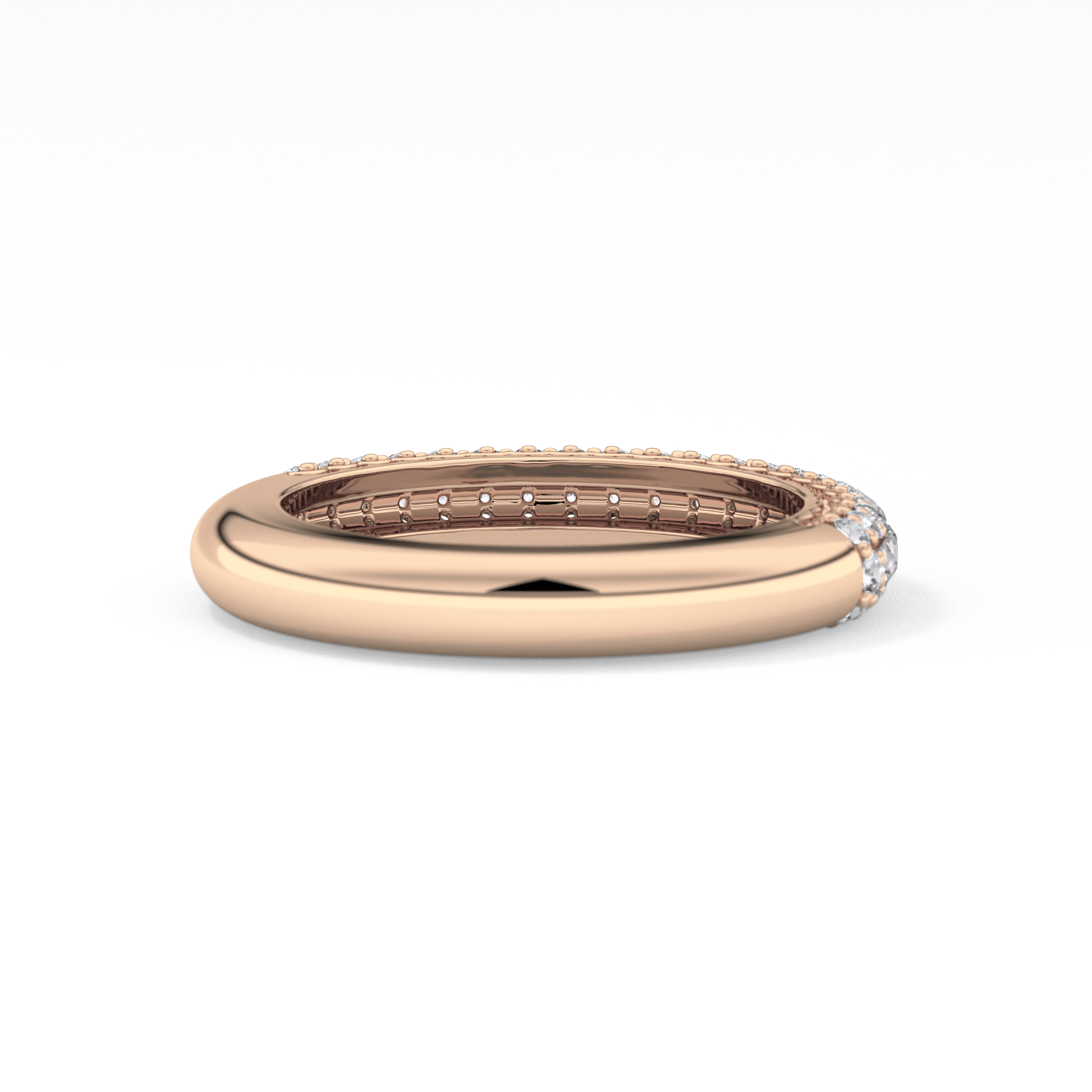 Half Eternity Wedding Band with 0.68 TCW Round Cut Moissanite – Yellow, White, or Rose Gold