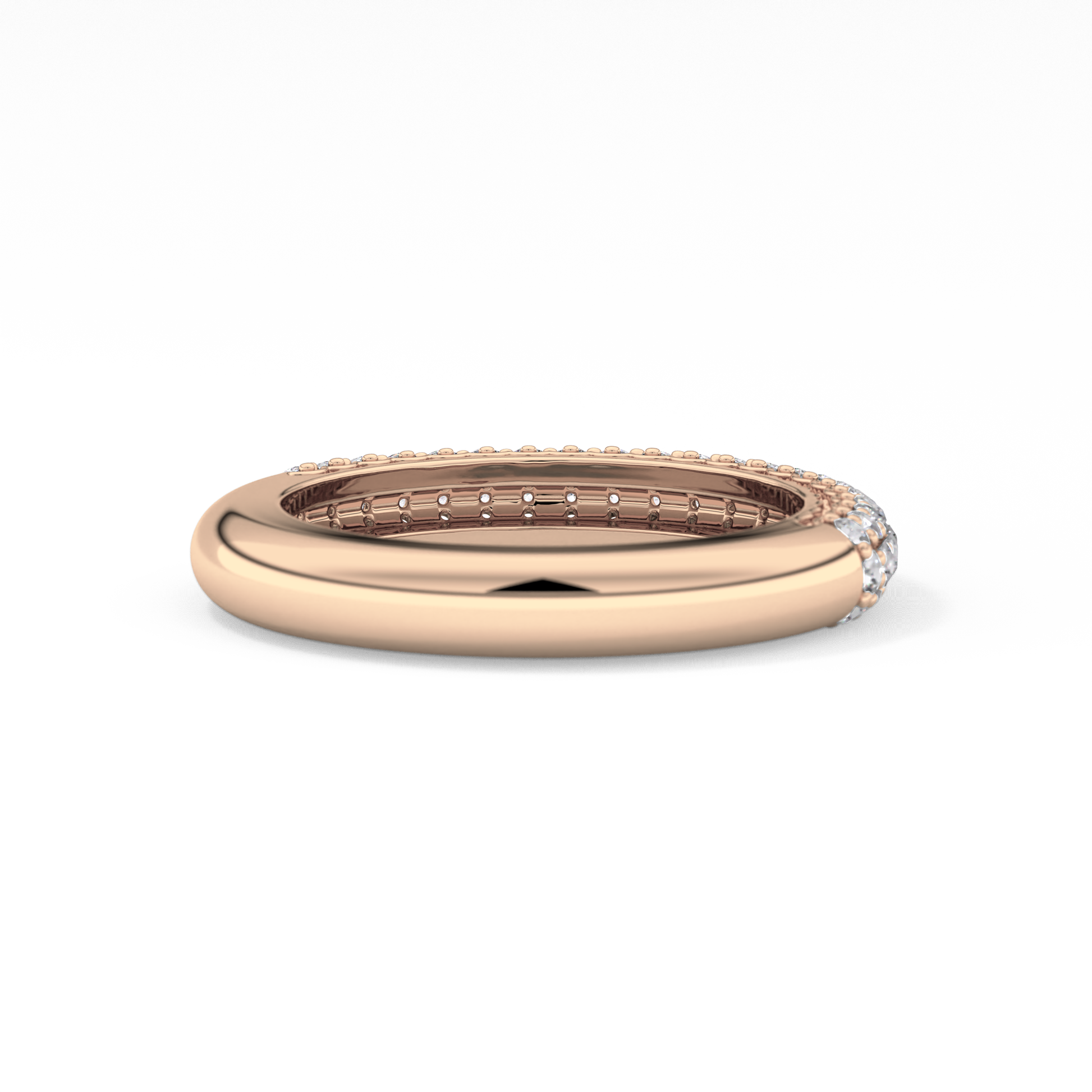 Half Eternity Wedding Band with 0.68 TCW Round Cut Moissanite – Yellow, White, or Rose Gold