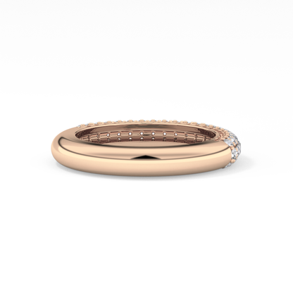 Half Eternity Wedding Band with 0.68 TCW Round Cut Moissanite – Yellow, White, or Rose Gold