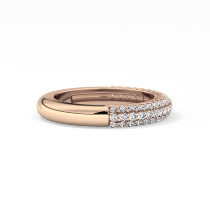 Half Eternity Wedding Band with 0.68 TCW Round Cut Moissanite – Yellow, White, or Rose Gold