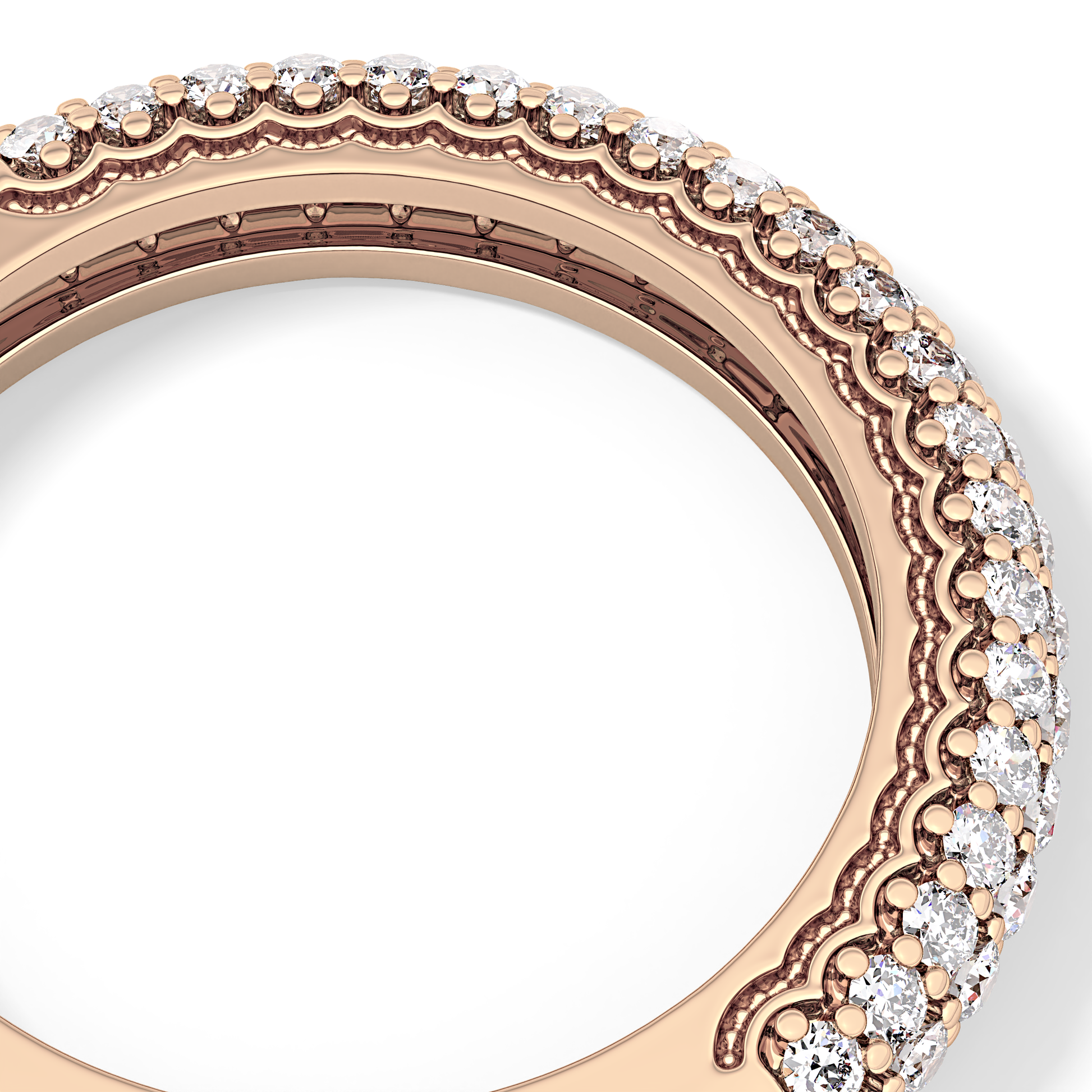 Half Eternity Wedding Band with 0.68 TCW Round Cut Moissanite – Yellow, White, or Rose Gold