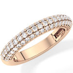 Half Eternity Wedding Band with 0.68 TCW Round Cut Moissanite – Yellow, White, or Rose Gold