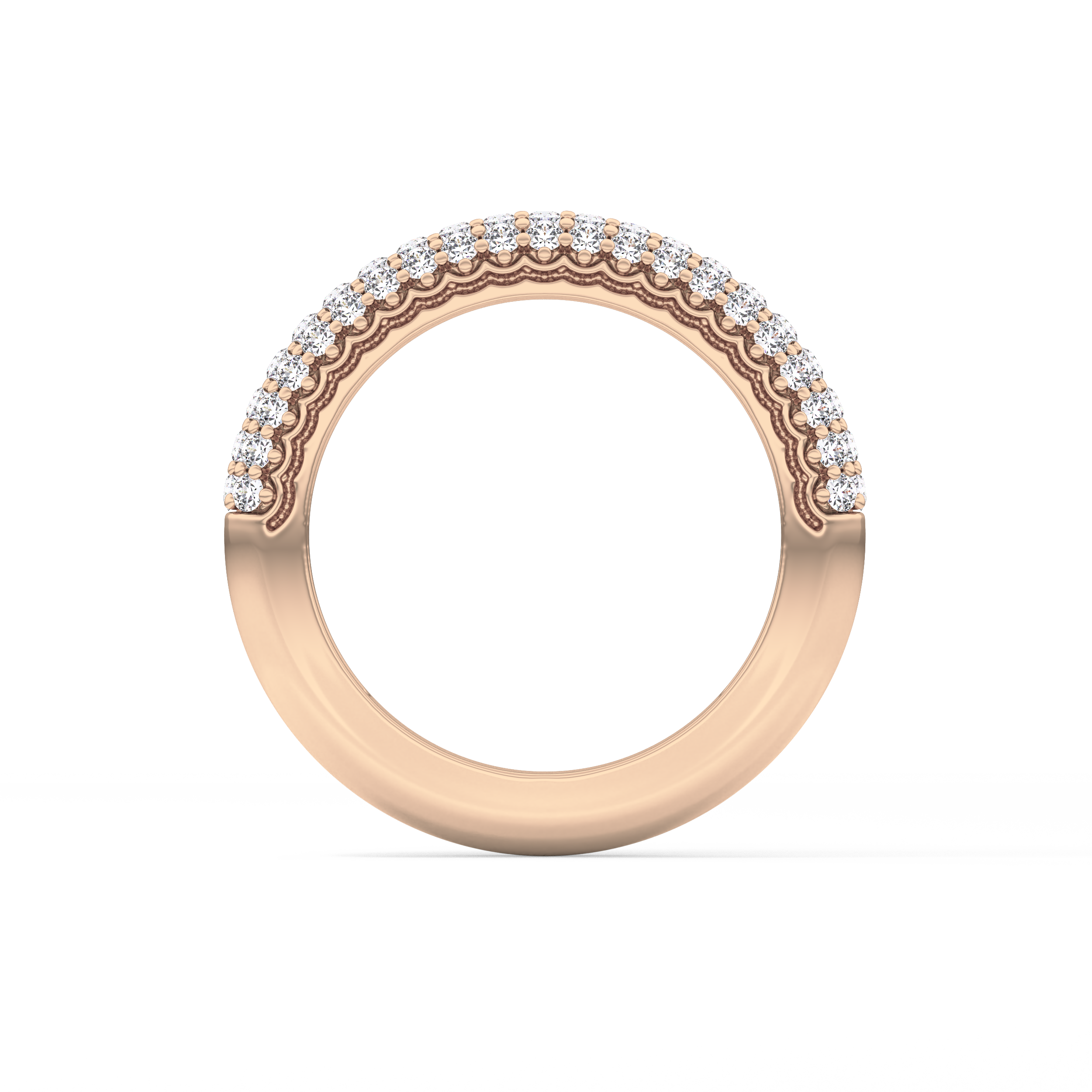 Half Eternity Wedding Band with 0.68 TCW Round Cut Moissanite – Yellow, White, or Rose Gold