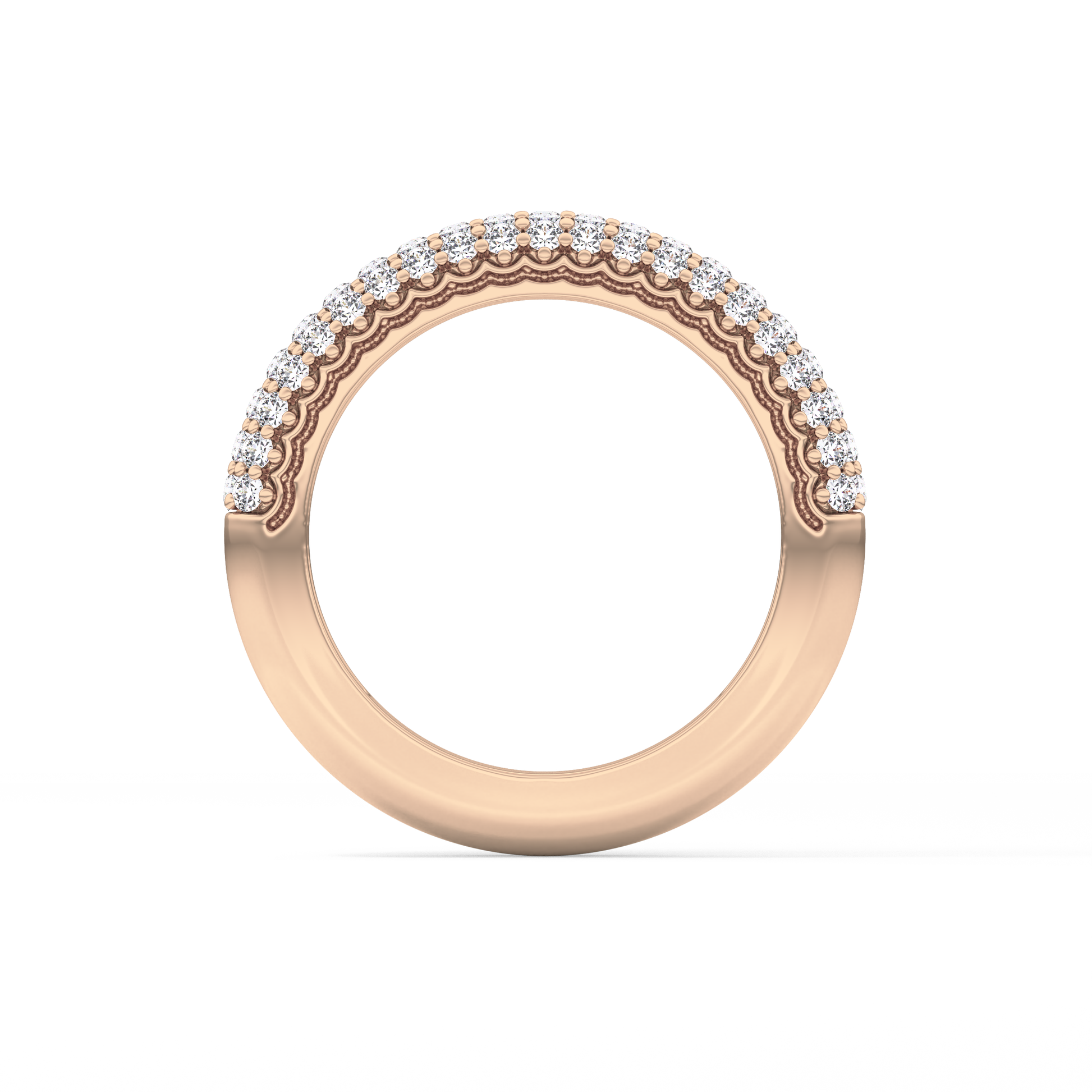 Half Eternity Wedding Band with 0.68 TCW Round Cut Moissanite – Yellow, White, or Rose Gold