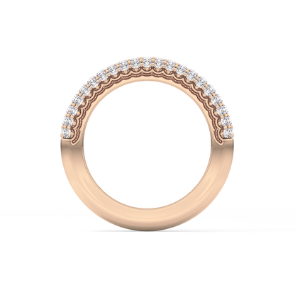 Half Eternity Wedding Band with 0.68 TCW Round Cut Moissanite – Yellow, White, or Rose Gold