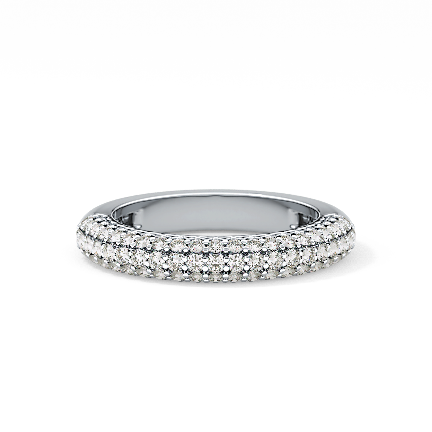 Half Eternity Wedding Band with 0.68 TCW Round Cut Moissanite – Yellow, White, or Rose Gold