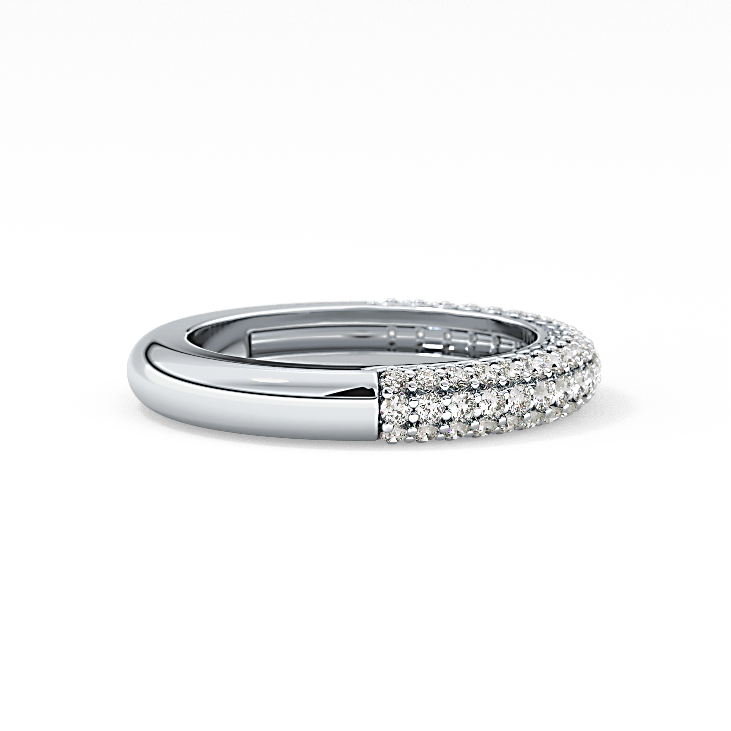 Half Eternity Wedding Band with 0.68 TCW Round Cut Moissanite – Yellow, White, or Rose Gold