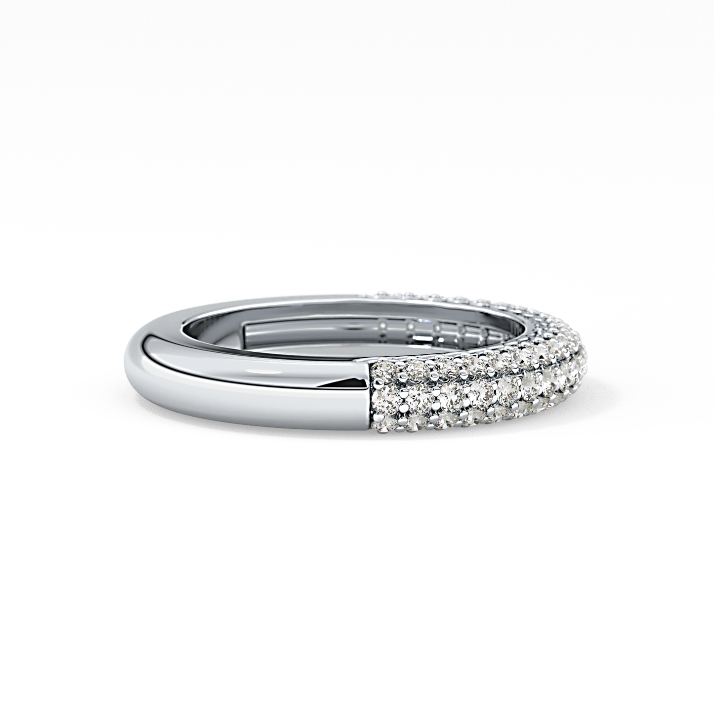 Half Eternity Wedding Band with 0.68 TCW Round Cut Moissanite – Yellow, White, or Rose Gold