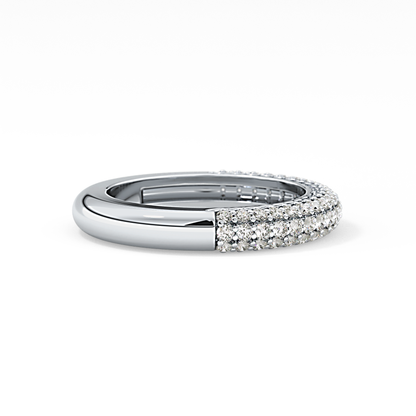Half Eternity Wedding Band with 0.68 TCW Round Cut Moissanite – Yellow, White, or Rose Gold