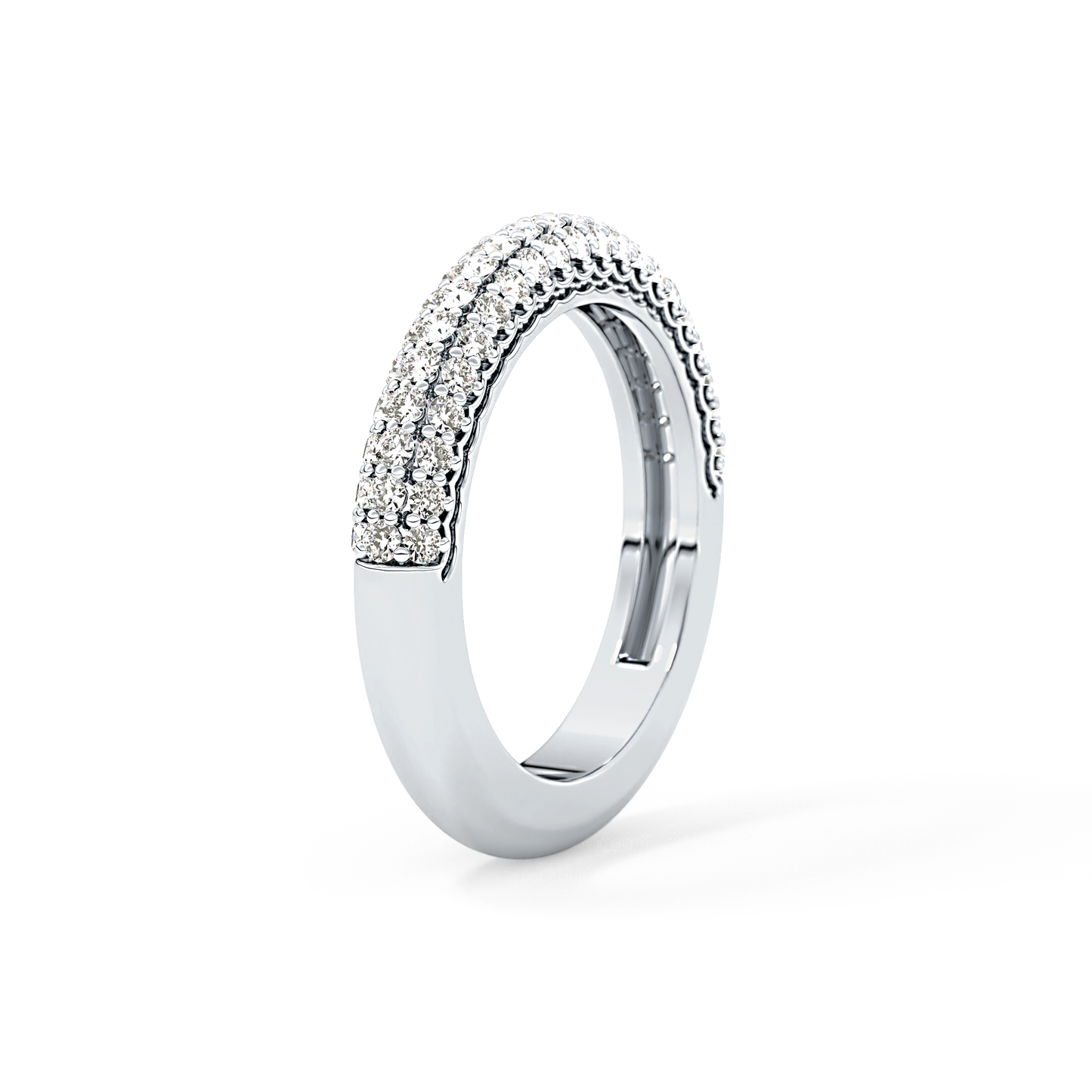 Half Eternity Wedding Band with 0.68 TCW Round Cut Moissanite – Yellow, White, or Rose Gold