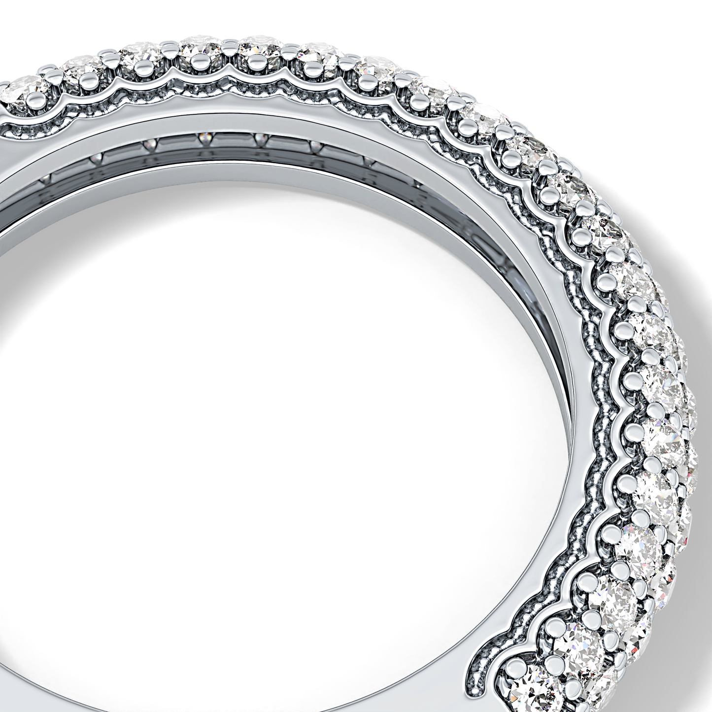 Half Eternity Wedding Band with 0.68 TCW Round Cut Moissanite – Yellow, White, or Rose Gold