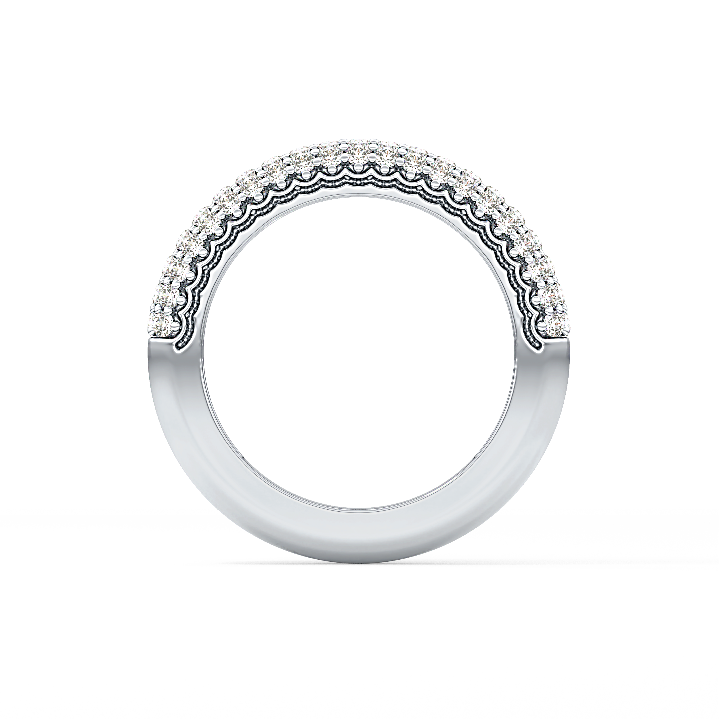 Half Eternity Wedding Band with 0.68 TCW Round Cut Moissanite – Yellow, White, or Rose Gold