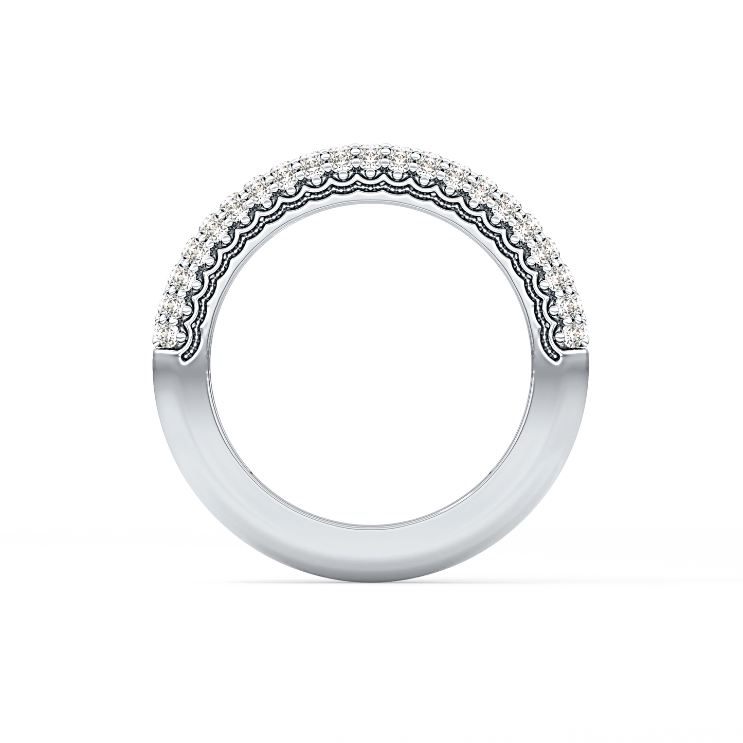 Half Eternity Wedding Band with 0.68 TCW Round Cut Moissanite – Yellow, White, or Rose Gold