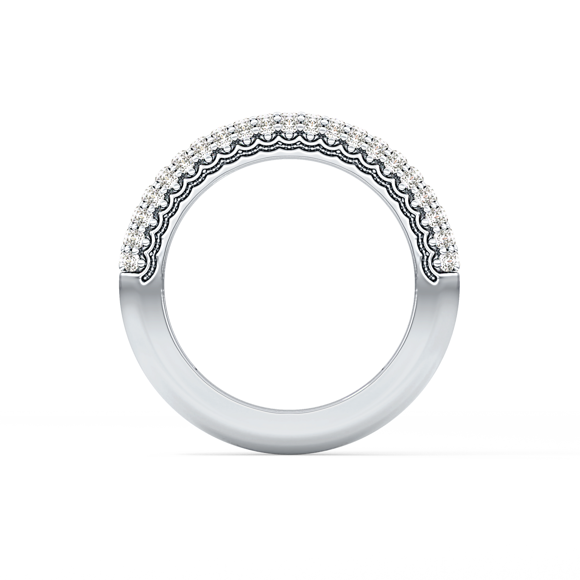Half Eternity Wedding Band with 0.68 TCW Round Cut Moissanite – Yellow, White, or Rose Gold