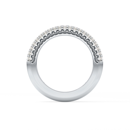 Half Eternity Wedding Band with 0.68 TCW Round Cut Moissanite – Yellow, White, or Rose Gold