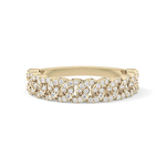 Half Eternity Wedding Band with 0.37 TCW Round Cut Moissanite – Yellow, White, or Rose Gold