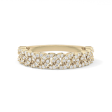 Half Eternity Wedding Band with 0.37 TCW Round Cut Moissanite – Yellow, White, or Rose Gold