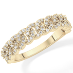 Half Eternity Wedding Band with 0.37 TCW Round Cut Moissanite – Yellow, White, or Rose Gold