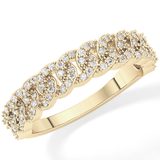 Half Eternity Wedding Band with 0.37 TCW Round Cut Moissanite – Yellow, White, or Rose Gold