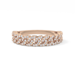 Half Eternity Wedding Band with 0.37 TCW Round Cut Moissanite – Yellow, White, or Rose Gold