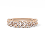 Half Eternity Wedding Band with 0.37 TCW Round Cut Moissanite – Yellow, White, or Rose Gold