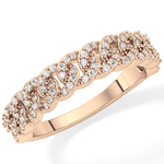 Half Eternity Wedding Band with 0.37 TCW Round Cut Moissanite – Yellow, White, or Rose Gold