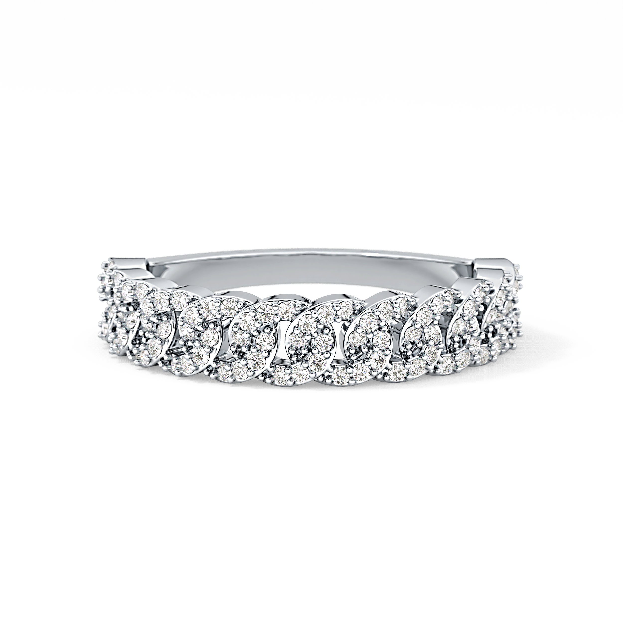 Half Eternity Wedding Band with 0.37 TCW Round Cut Moissanite – Yellow, White, or Rose Gold