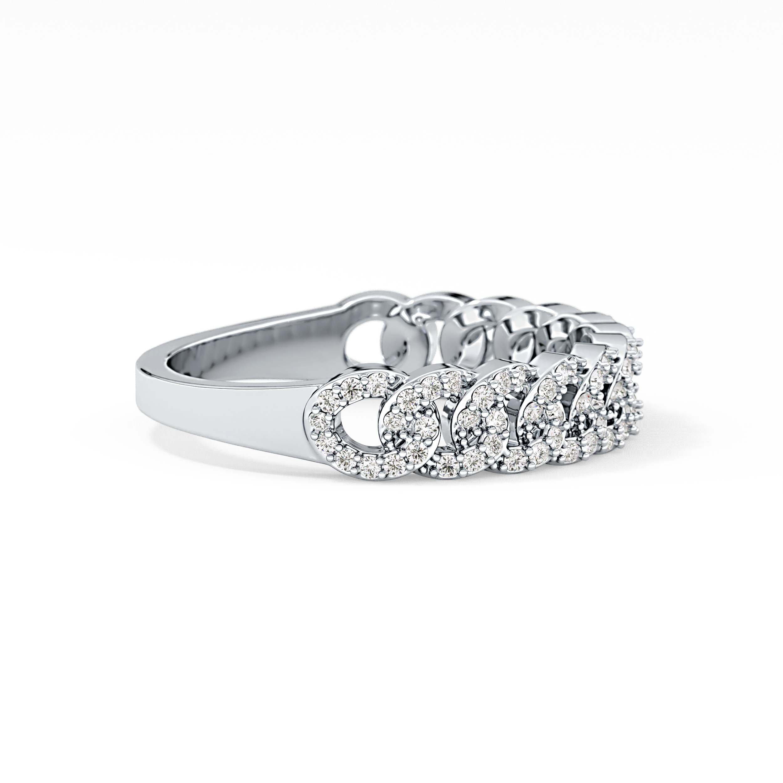 Half Eternity Wedding Band with 0.37 TCW Round Cut Moissanite – Yellow, White, or Rose Gold
