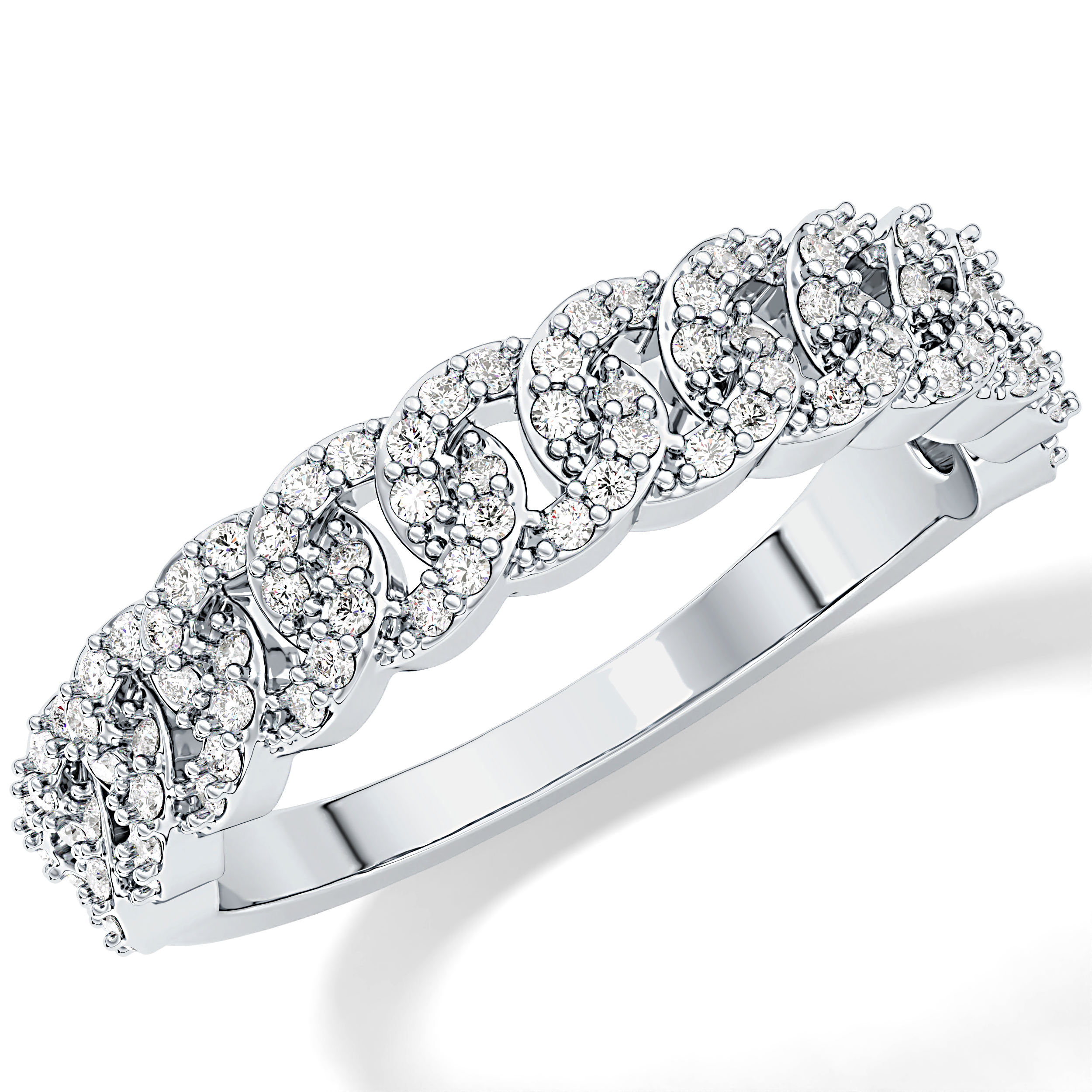 Half Eternity Wedding Band with 0.37 TCW Round Cut Moissanite – Yellow, White, or Rose Gold