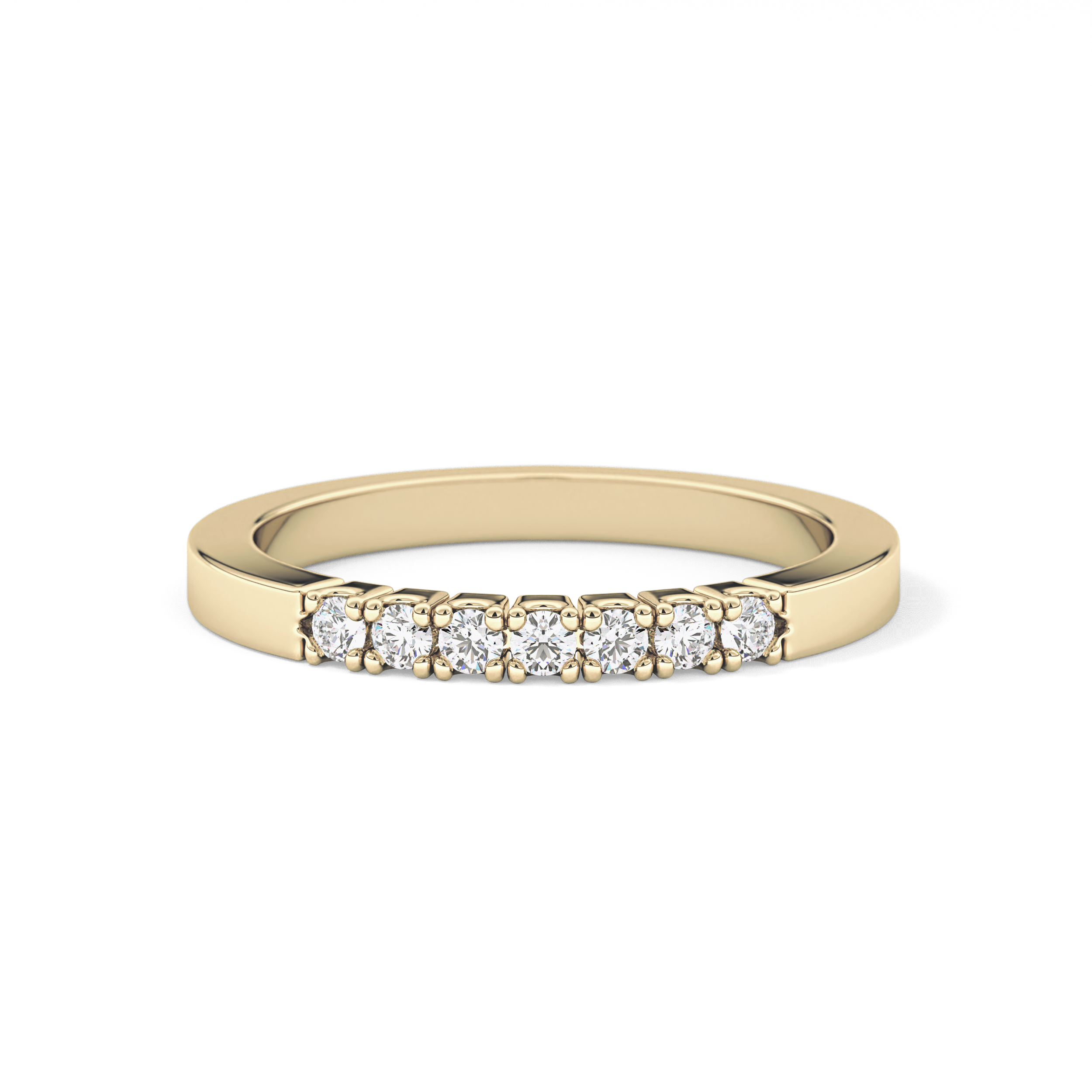Multi Stones Wedding Band with 0.24 TCW Round Cut Moissanite – Yellow, White, or Rose Gold